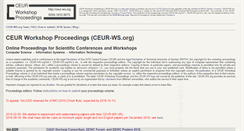 Desktop Screenshot of ceur-ws.org